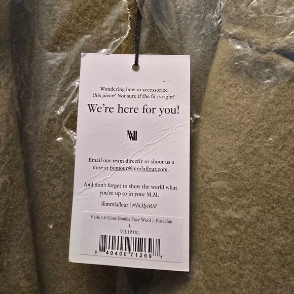 MM LaFleur Pistachio The Viola Coat - Double-Face Wool Size L Brand New - Picture 5 of 5